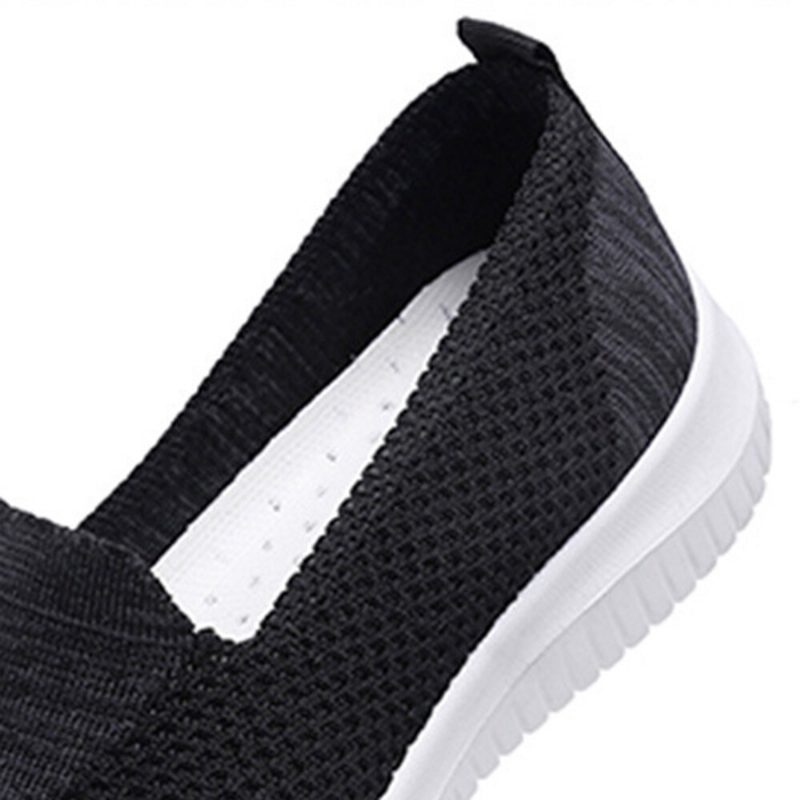 Dame Komfortable Mesh Slip On Mønster Sport Walking Sko