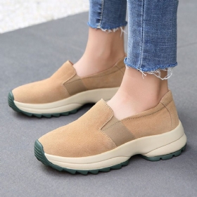 Dame Large Size Casual Faux Suede Slip On Chunky Sneakers