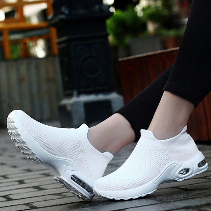 Dame Lett Mesh Walking Uformell Komfortable Slip On Joggesko