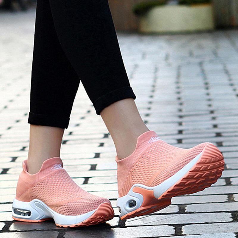 Dame Lett Mesh Walking Uformell Komfortable Slip On Joggesko