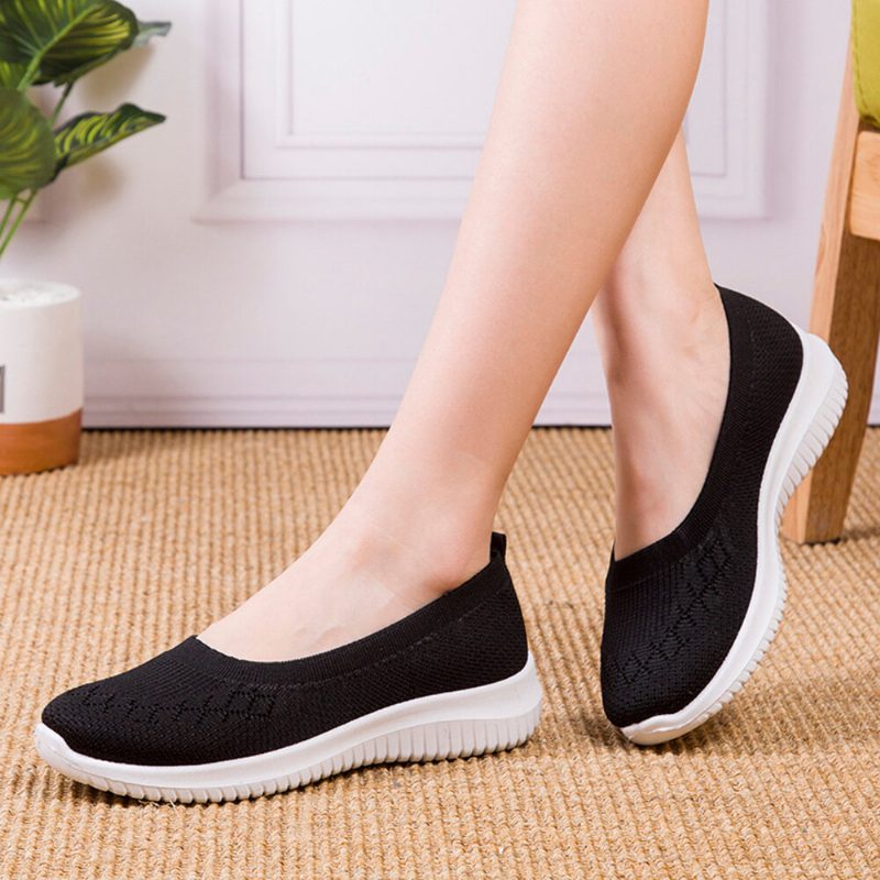 Dame Mesh Pustende Lett Slip On Lazy Casual Flate Walking Sko