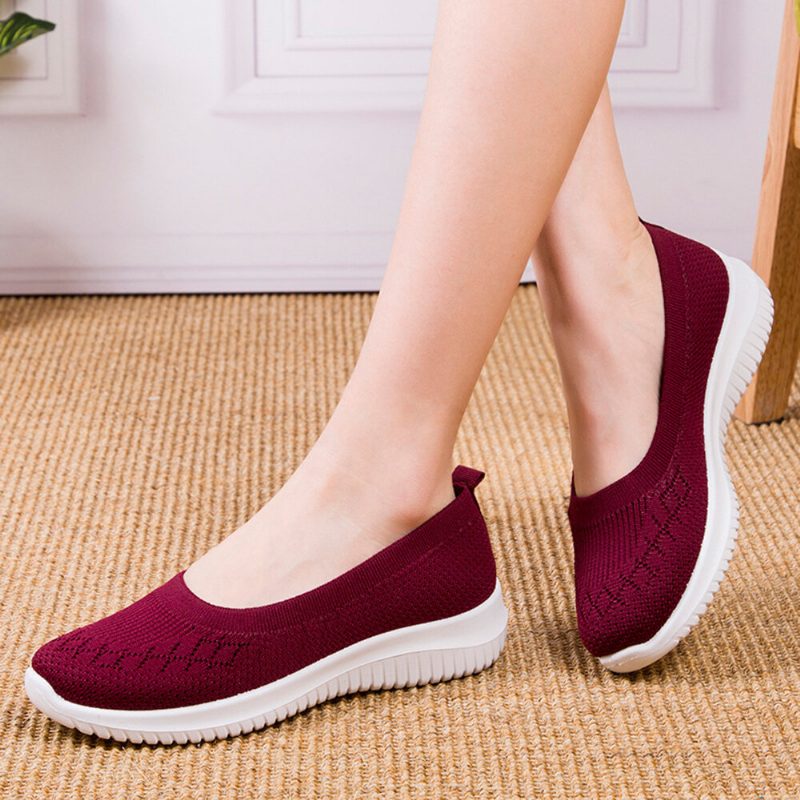 Dame Mesh Pustende Lett Slip On Lazy Casual Flate Walking Sko