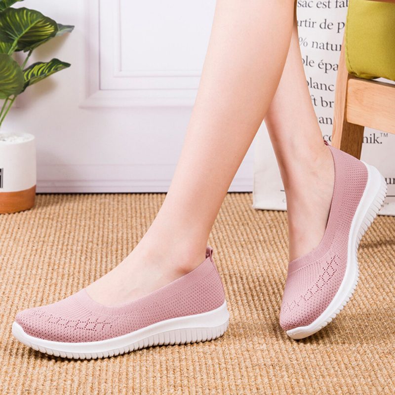 Dame Mesh Pustende Lett Slip On Lazy Casual Flate Walking Sko