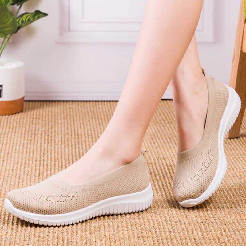 Dame Mesh Pustende Lett Slip On Lazy Casual Flate Walking Sko