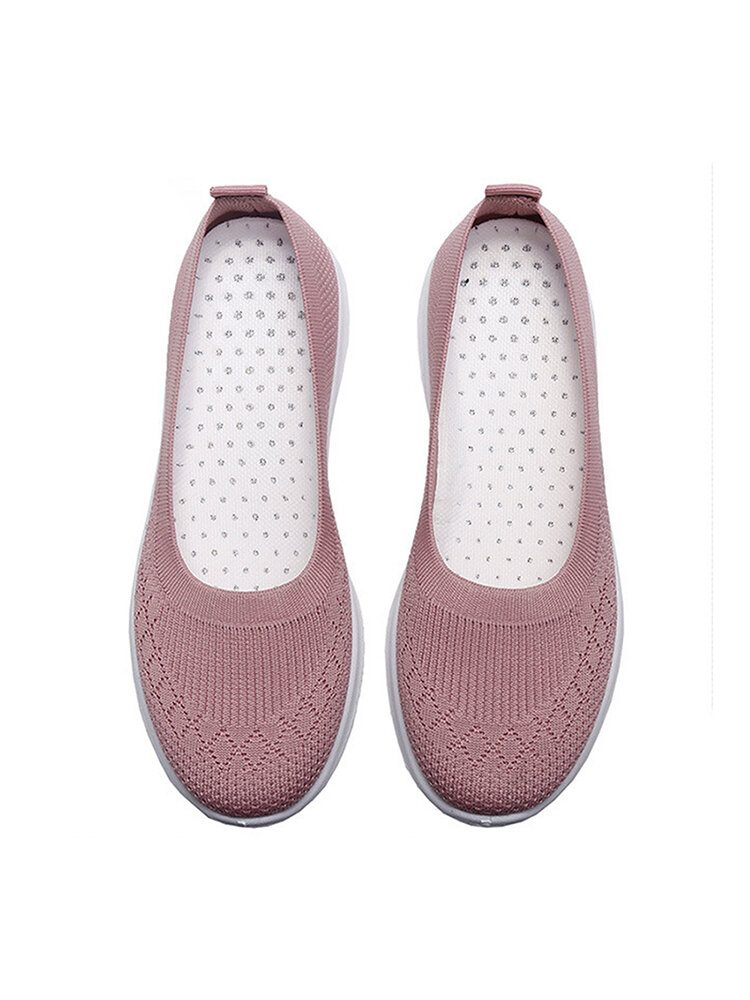 Dame Mesh Pustende Lett Slip On Lazy Casual Flate Walking Sko