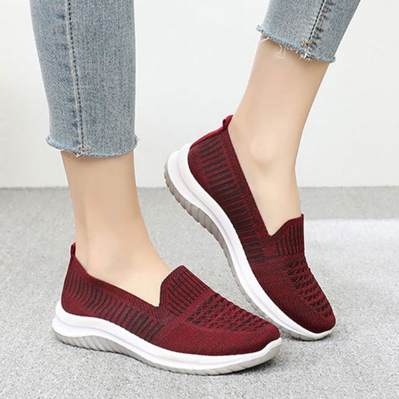 Dame Mesh Slip On Sport Soft Sole Casual Flate Sko