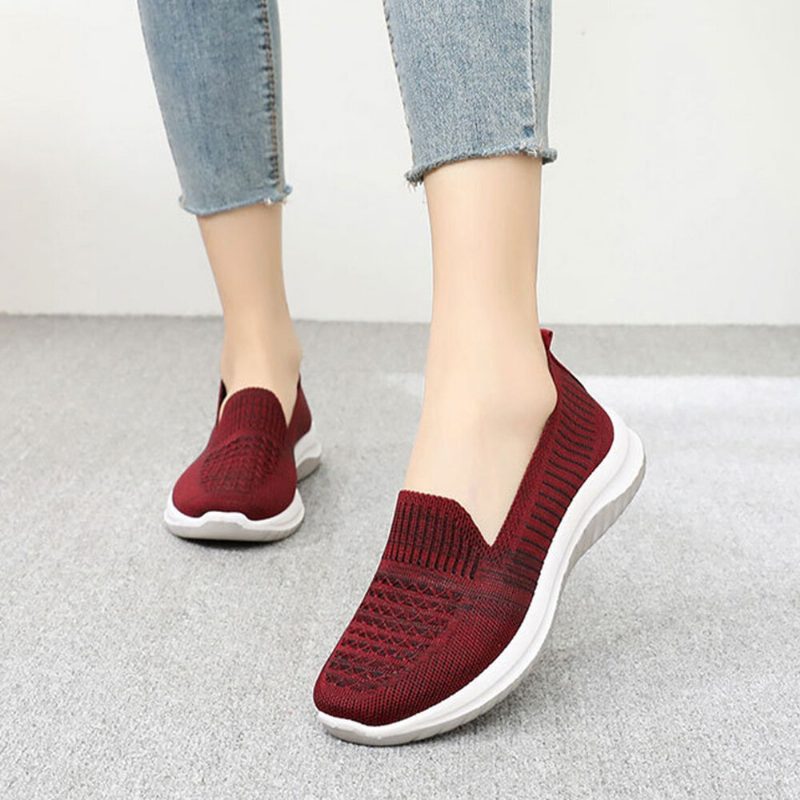 Dame Mesh Slip On Sport Soft Sole Casual Flate Sko