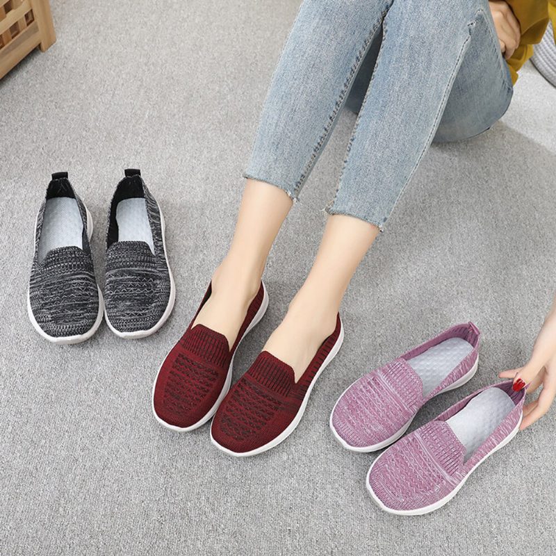 Dame Mesh Slip On Sport Soft Sole Casual Flate Sko