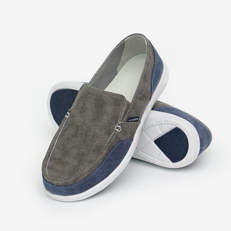 Herre Lerret Pustende Myk Såle Behagelig Slip-on-bremse Color Crush Fritidssko