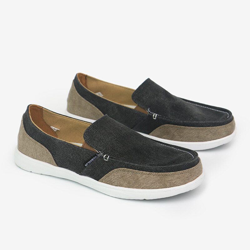 Herre Lerret Pustende Myk Såle Behagelig Slip-on-bremse Color Crush Fritidssko