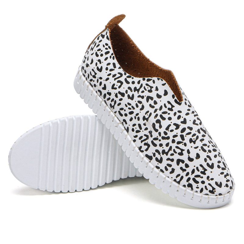 Kvinner Animal Printing Hule Pustende Slip On Casual Flate Sko