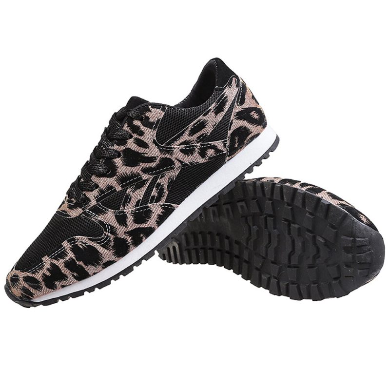 Kvinner Skjøting Mesh Comfy Pustende Casual Leopard Joggesko