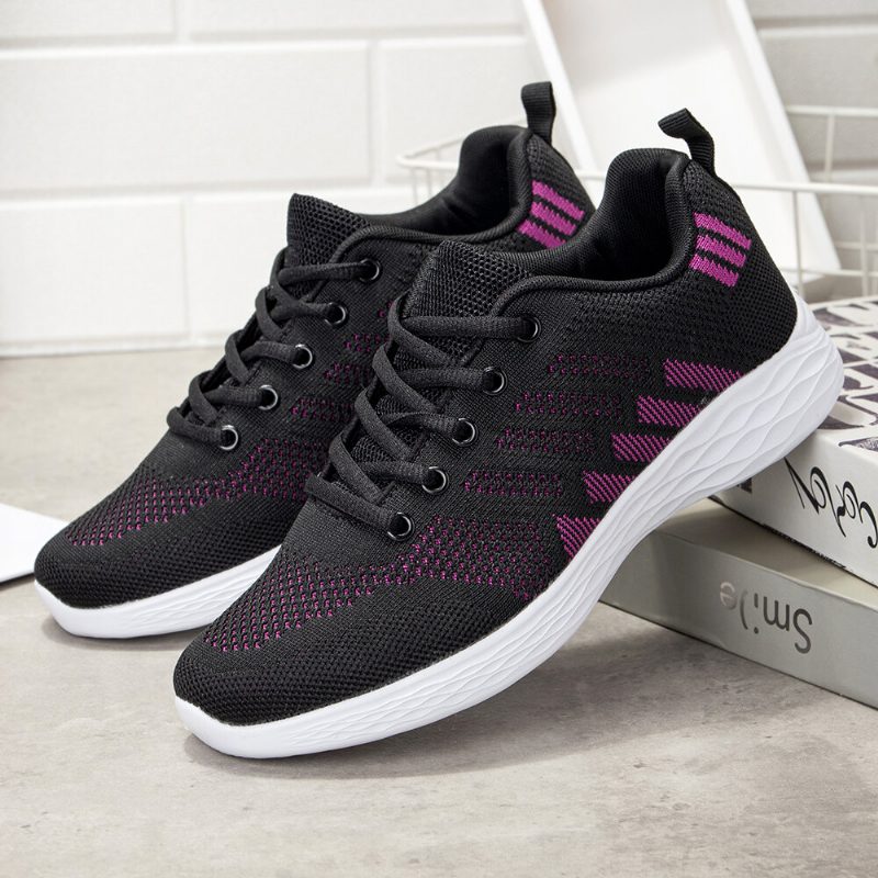 Stor Størrelse Dame Pustende Air Mesh Lace Up Running Casual Sko