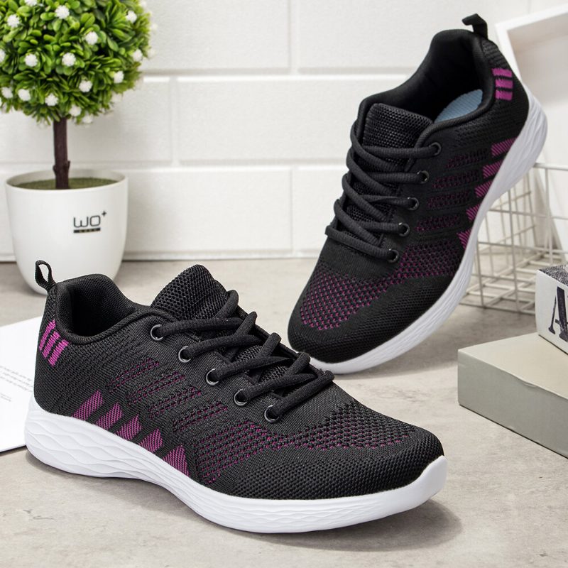 Stor Størrelse Dame Pustende Air Mesh Lace Up Running Casual Sko