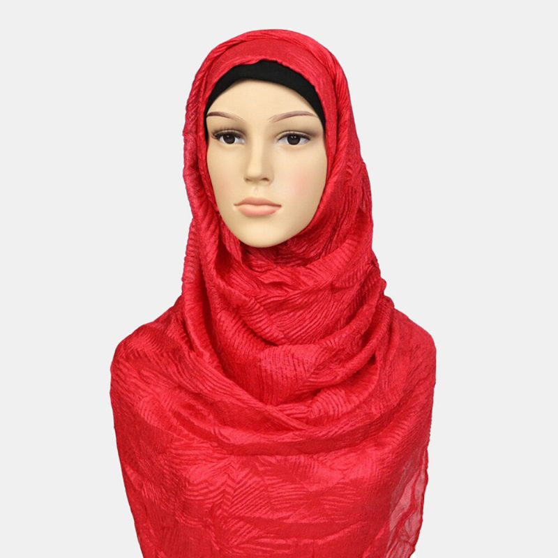 Dame Polyester Ensfarget Silke Etnisk Turban Hijab