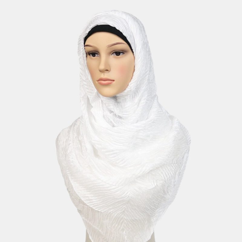 Dame Polyester Ensfarget Silke Etnisk Turban Hijab