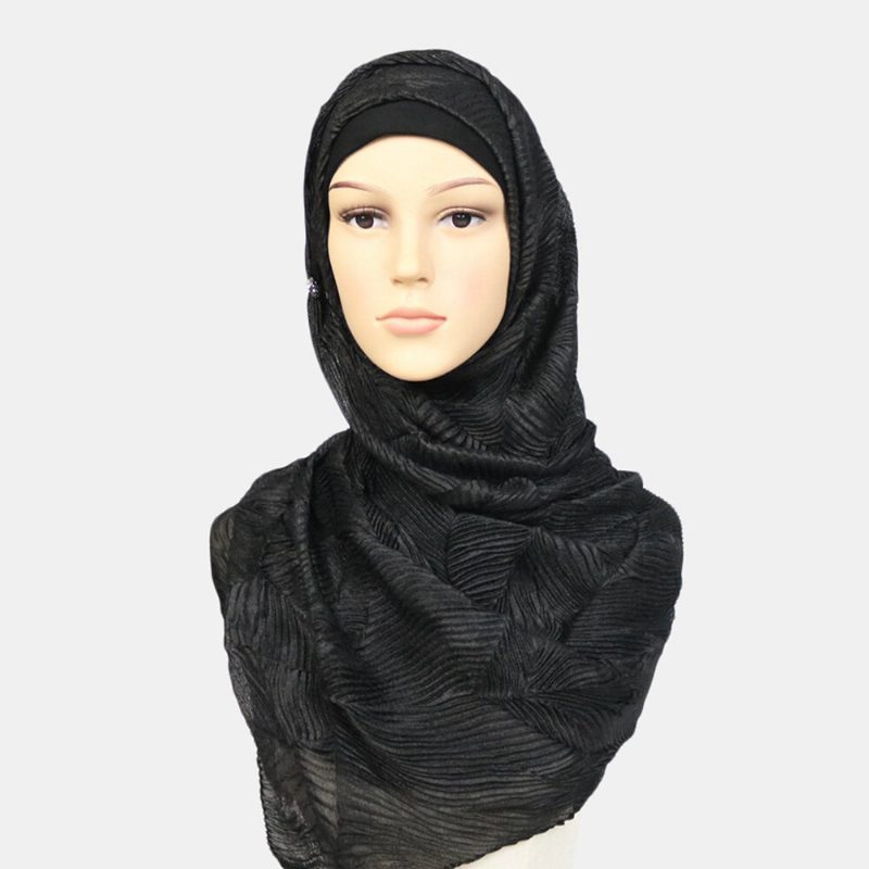 Dame Polyester Ensfarget Silke Etnisk Turban Hijab