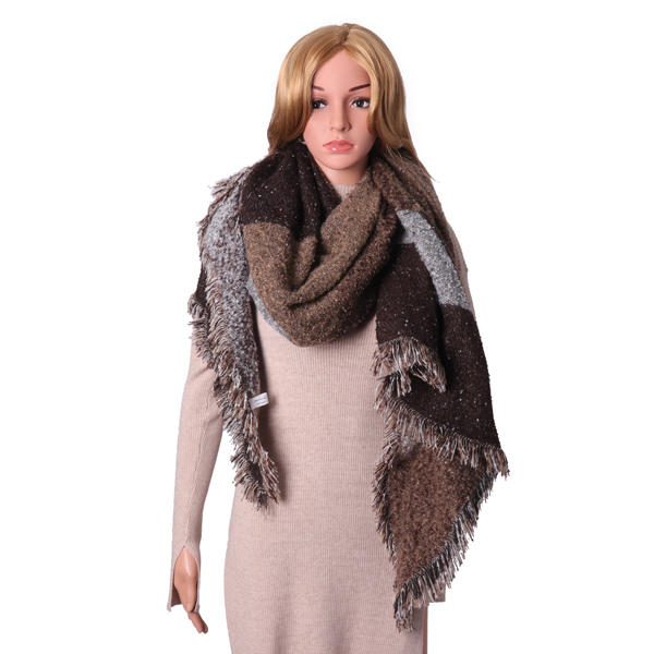 Dame Varm Cashmere Dusk Sjal Rutet Wrap Stole