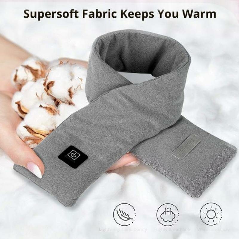 Unisex Fleece Bomull Smart Oppvarming Skjerf Usb Vinter Elektrisk Varmende Skjerf Nakkebeskytter Kaldlading Skjerf