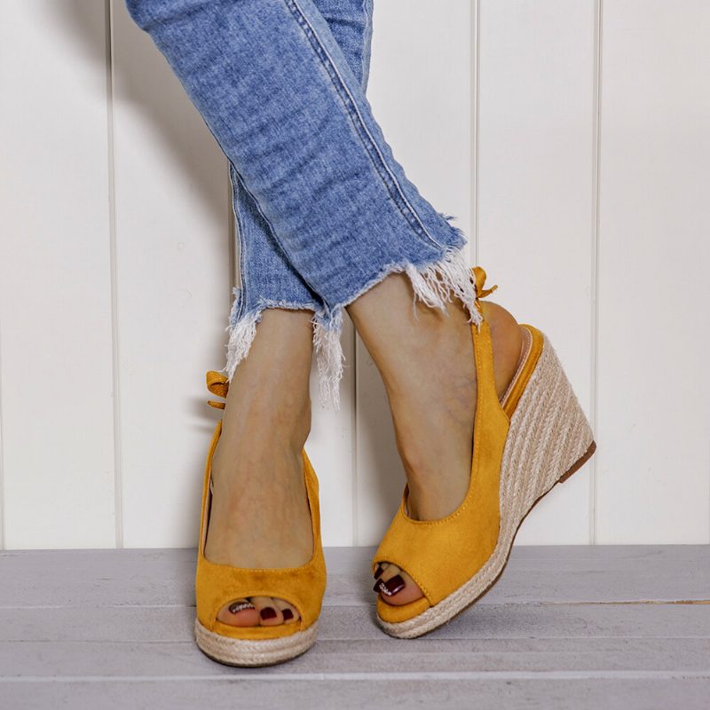 Dame Comfy Pustende Slingback Casual Wedges Sandaler