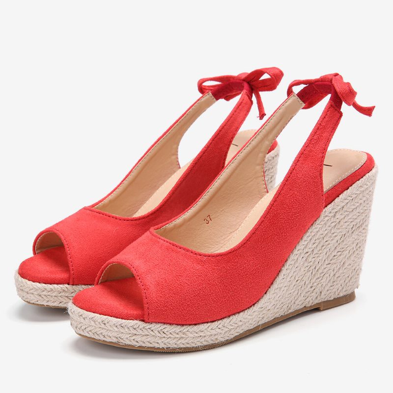 Dame Comfy Pustende Slingback Casual Wedges Sandaler