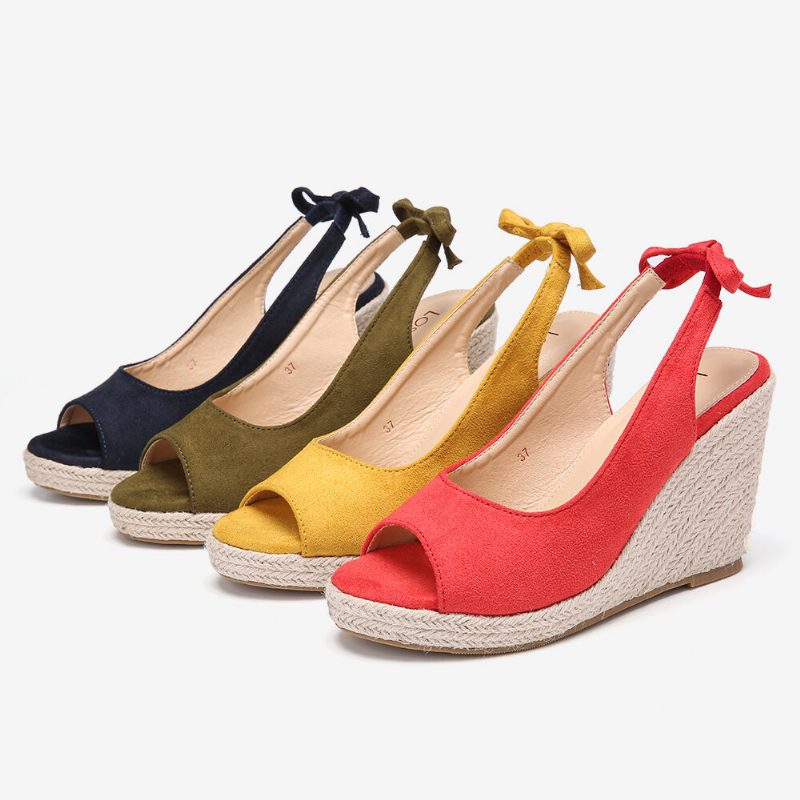 Dame Comfy Pustende Slingback Casual Wedges Sandaler