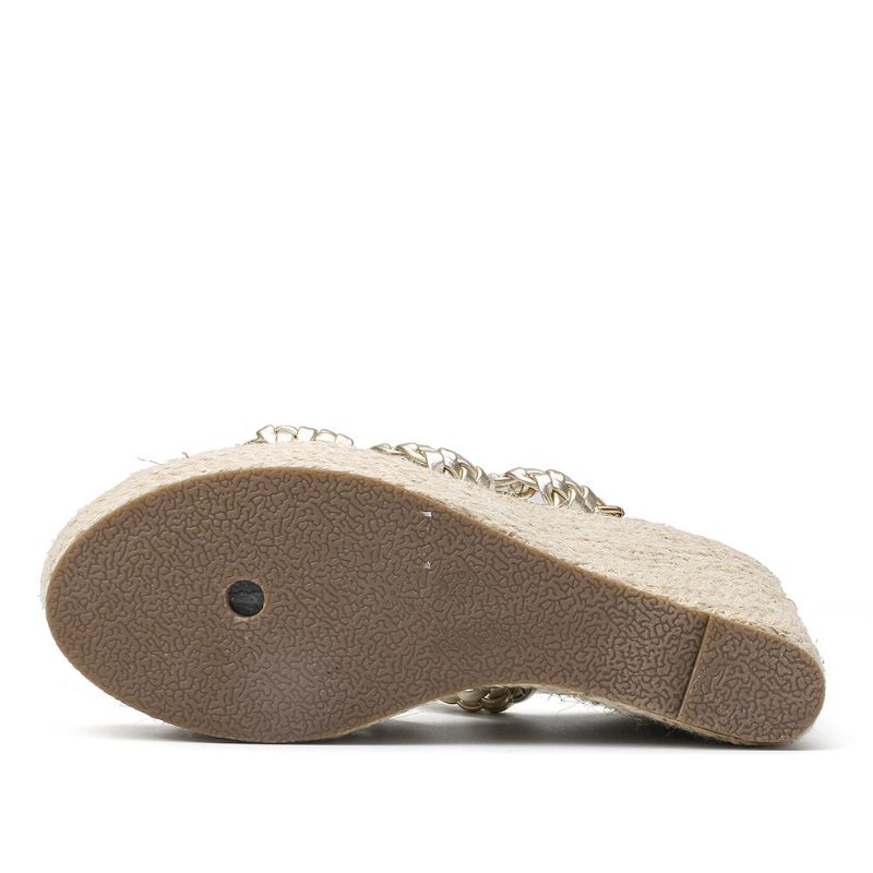 Dame Flettestropp Espadrille Slingback Plattformsandaler