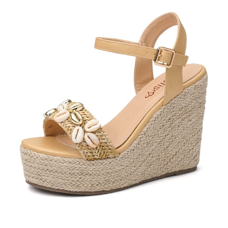 Dameperler Espadrille Spenne Plattformsandaler