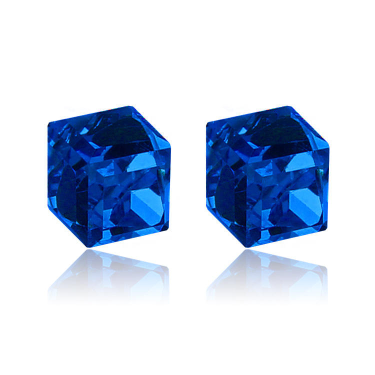 Creative Unisex Cubic Crystal Magnetic Clip Øredobber Motemagnet Ingen Piercing Fargerike Øredobber