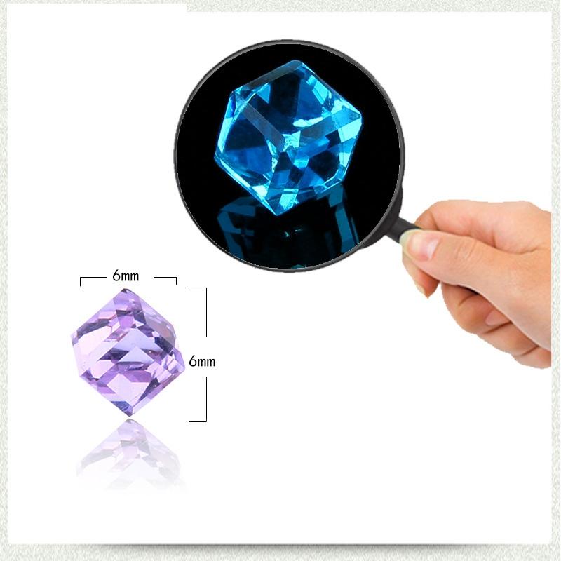 Creative Unisex Cubic Crystal Magnetic Clip Øredobber Motemagnet Ingen Piercing Fargerike Øredobber