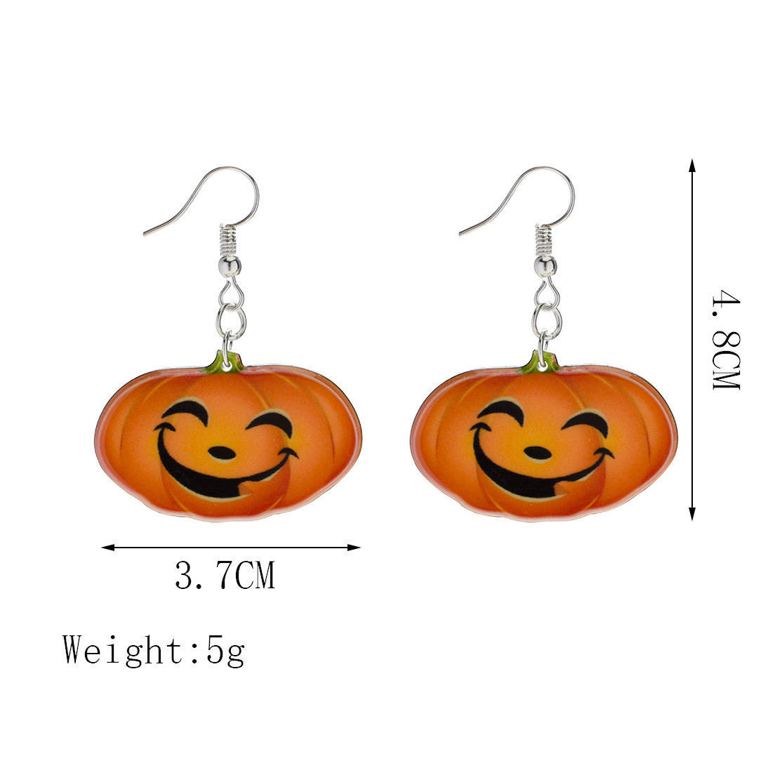 Trendy Pumpkin Smile Pendant Øredobber Morsomme 3d Stereoskopiske Halloween-harpiks Tegneserieøredobber