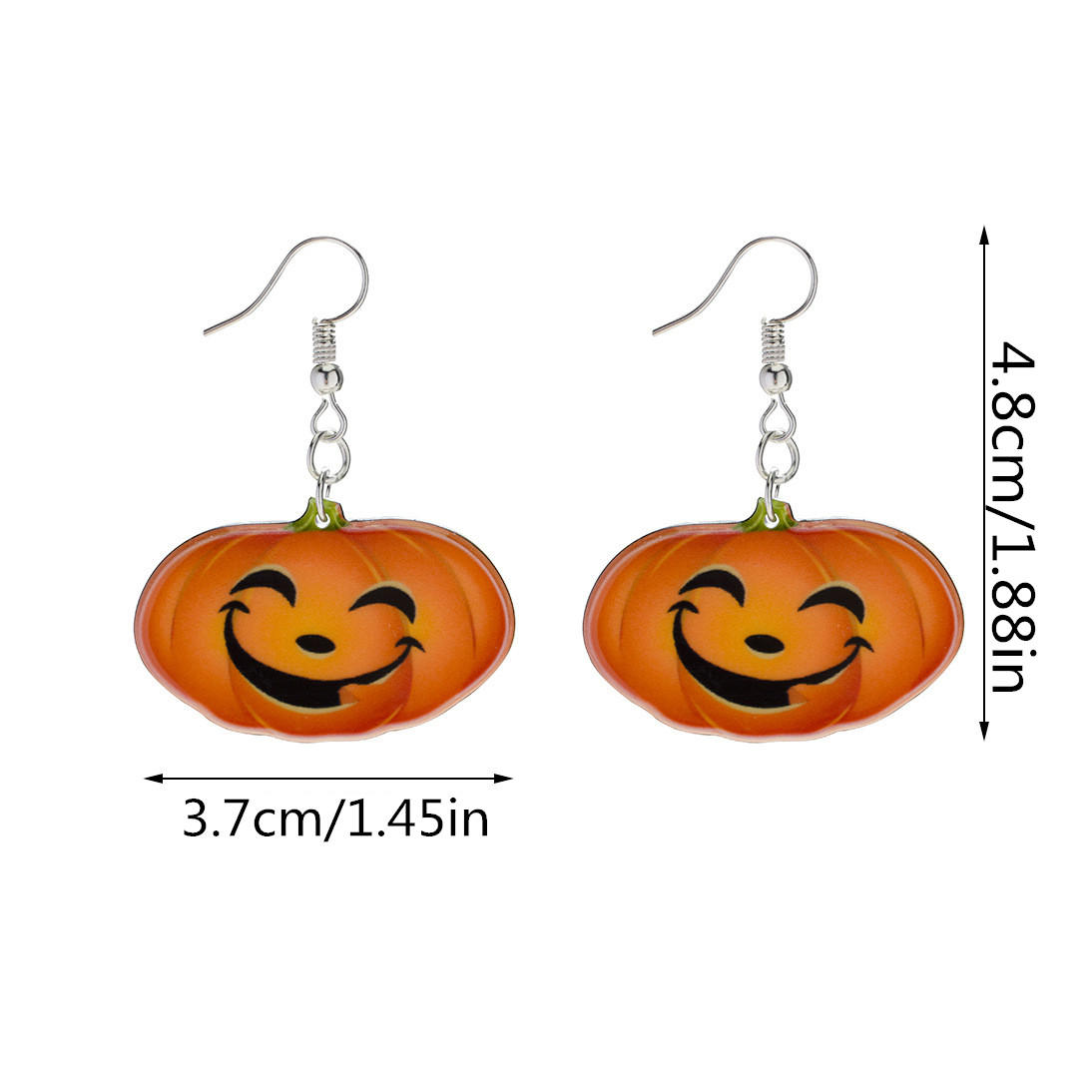 Trendy Pumpkin Smile Pendant Øredobber Morsomme 3d Stereoskopiske Halloween-harpiks Tegneserieøredobber