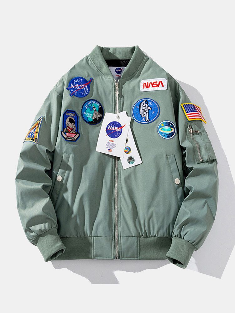 Herre Astronaut Icon Pattern Nasa Baseball Collar Outdoor Jakker