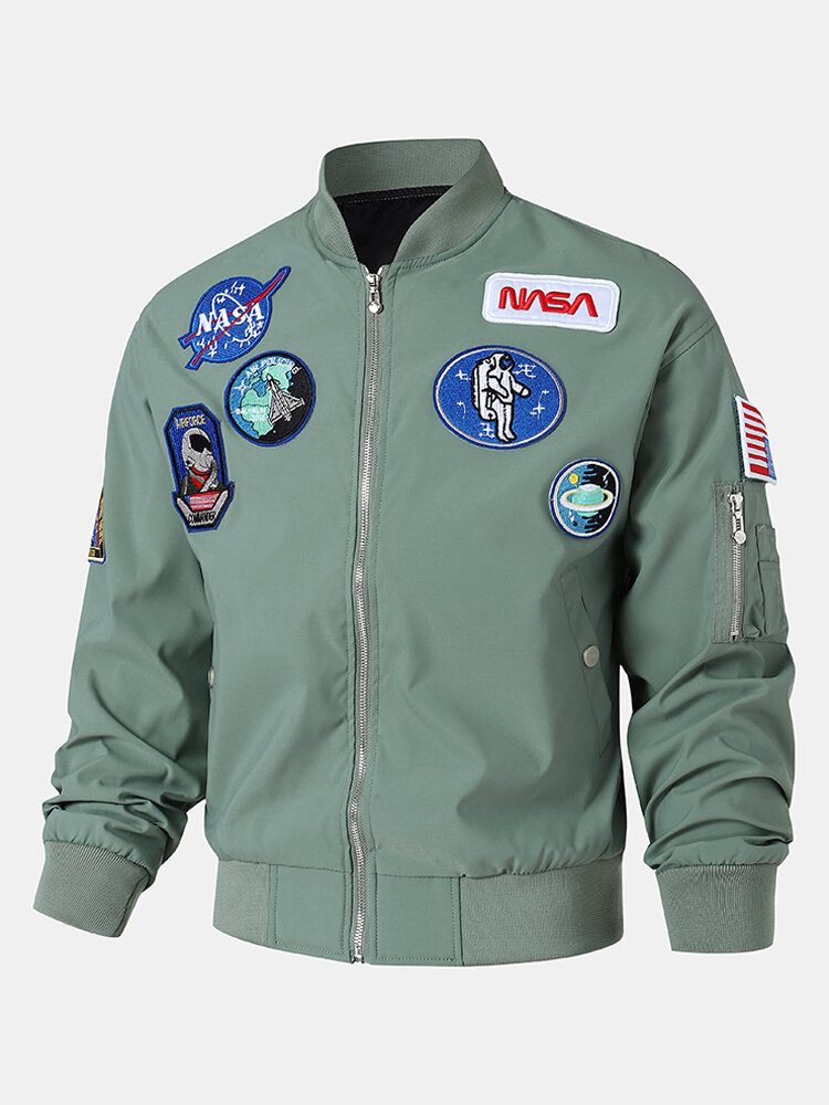 Herre Astronaut Icon Pattern Nasa Baseball Collar Outdoor Jakker