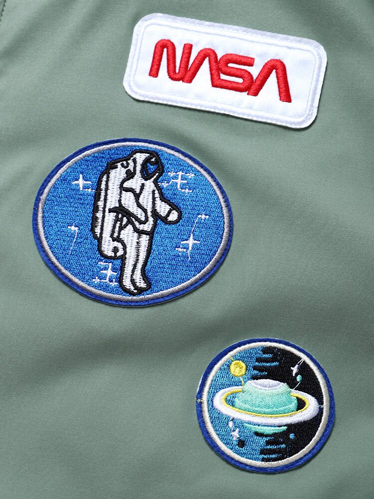 Herre Astronaut Icon Pattern Nasa Baseball Collar Outdoor Jakker