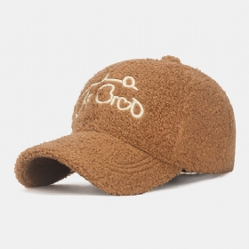 Baseballcaps For Menn Teddy Fløyel Kjærlighetsbrev Broderi Utendørs All-match Varme Duck Tongue Cap Dame