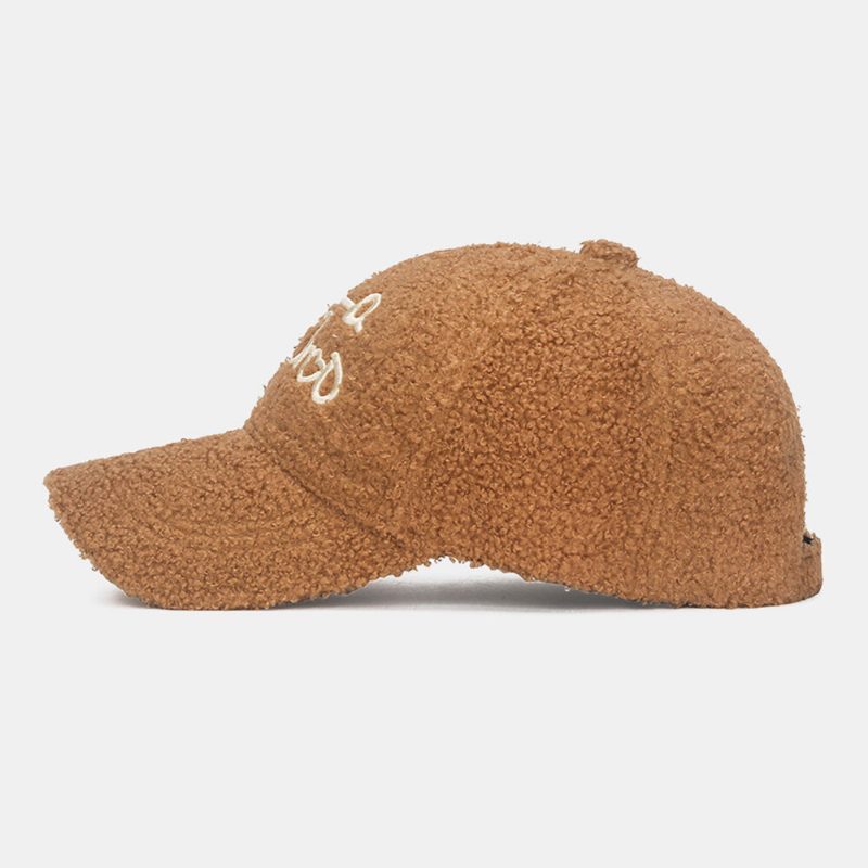 Baseballcaps For Menn Teddy Fløyel Kjærlighetsbrev Broderi Utendørs All-match Varme Duck Tongue Cap Dame