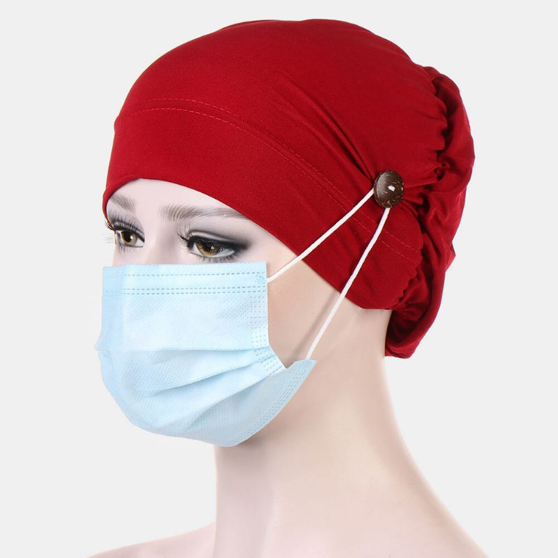 Beanie Cap Multicolor Chemotherapy Cap Knapp Monterbare Ører Anti-legging