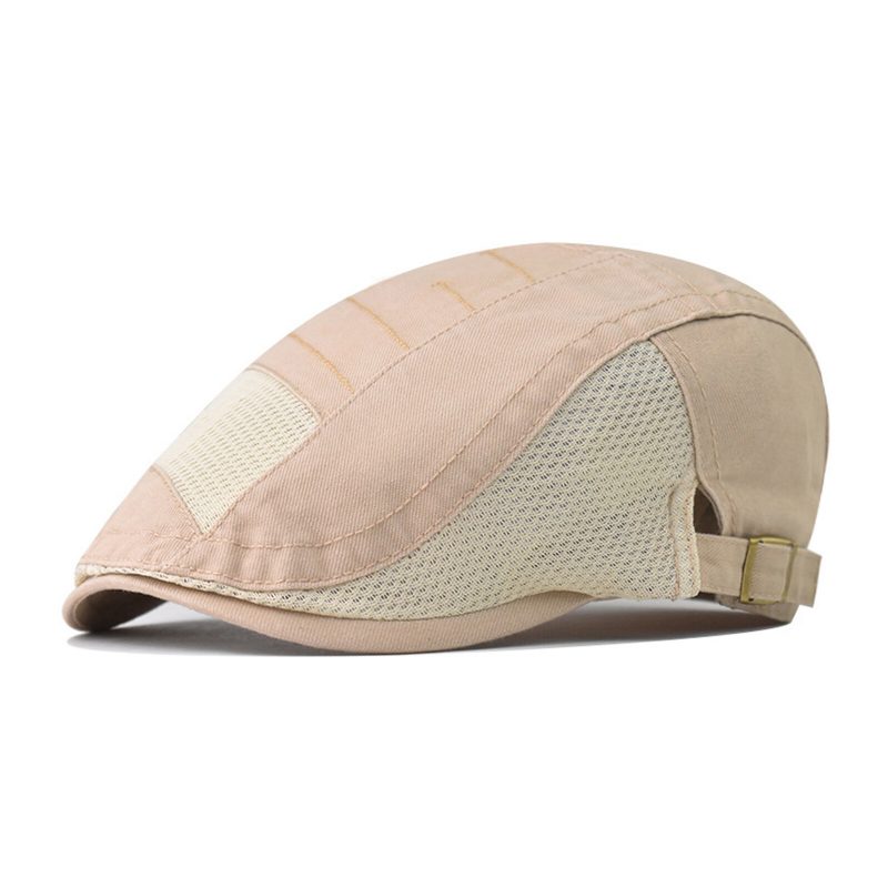 Bomullsnetting For Menn Pustende Skygge Med Kort Bremmet Uformell Retro Edgy Hatter Beret Flate Cap