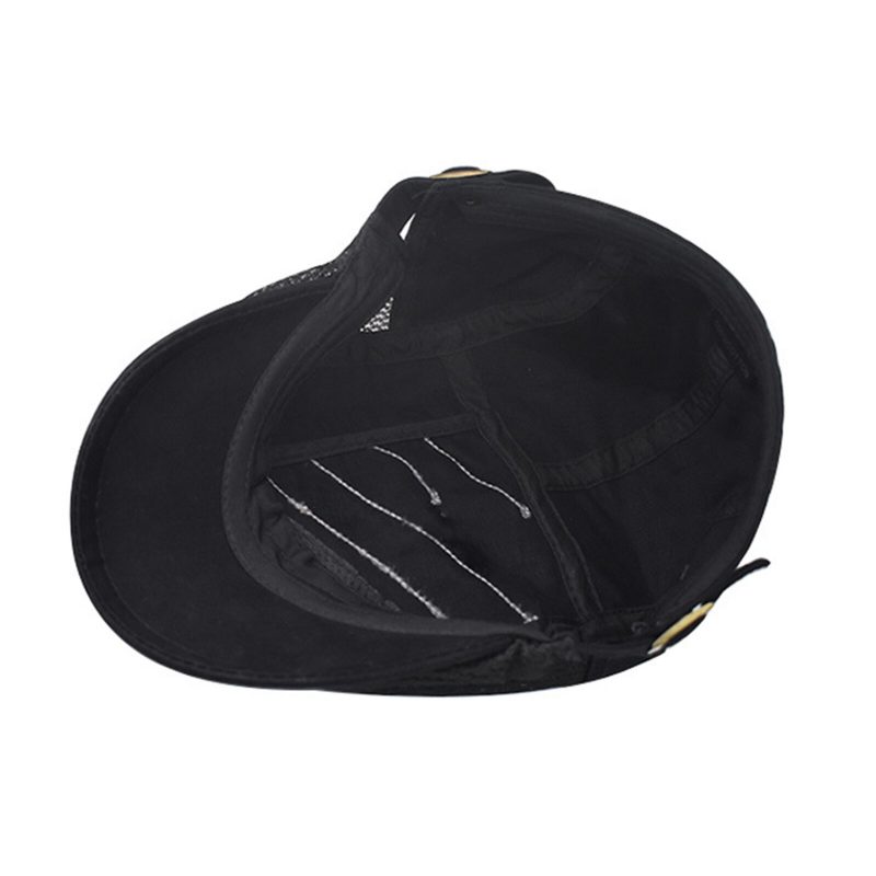 Bomullsnetting For Menn Pustende Skygge Med Kort Bremmet Uformell Retro Edgy Hatter Beret Flate Cap