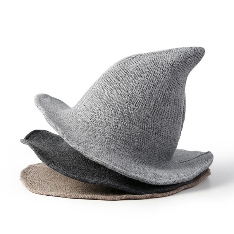 Cashmere Wool Funny Witch Hatter Party Festival Strikk Fedora Hat