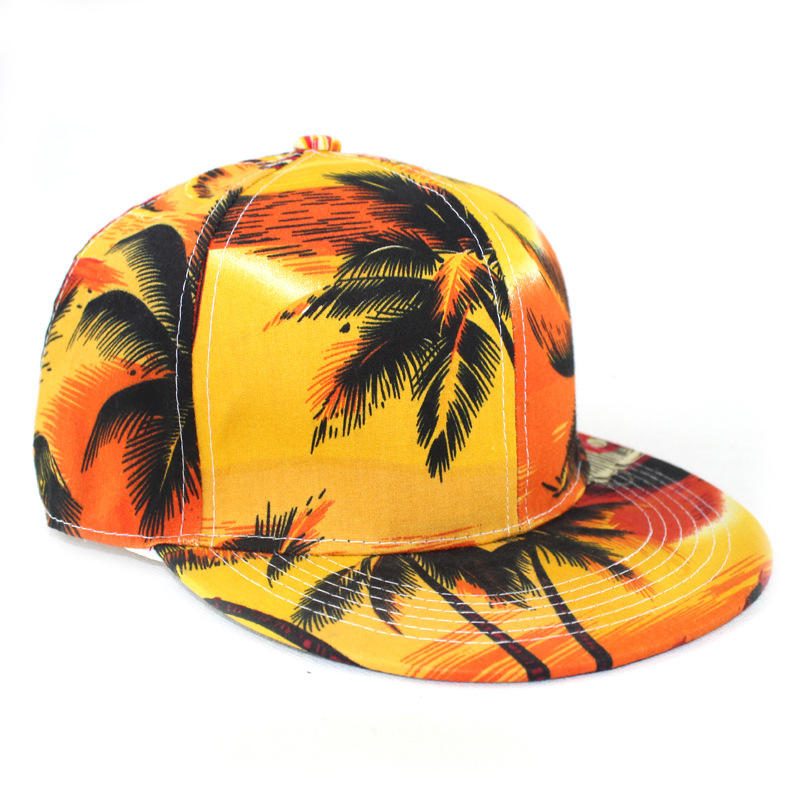 Coconut Tree Seaside Baseball Cap Flate Langs Hip Hop Hat