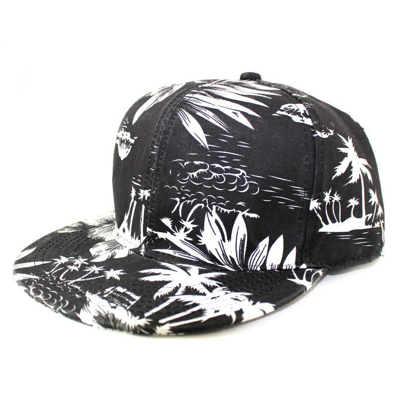 Coconut Tree Seaside Baseball Cap Flate Langs Hip Hop Hat