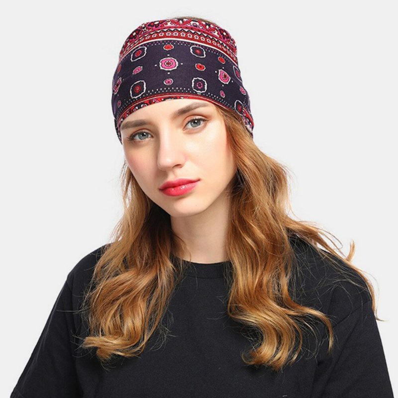 Dame Blomsterlue Beanie Skjerf Turban Head Wrap Cap