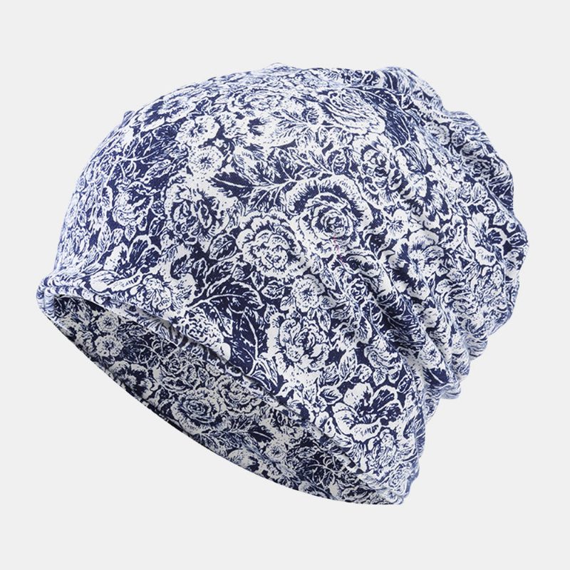 Dame Bomull Multi-purpose Rose Mønster Utskrift Lue Cap