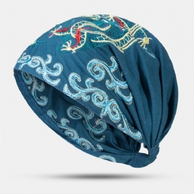 Dame Etnisk Broderi Lue Caps Vintage God Elastisk Pustende Turban Caps