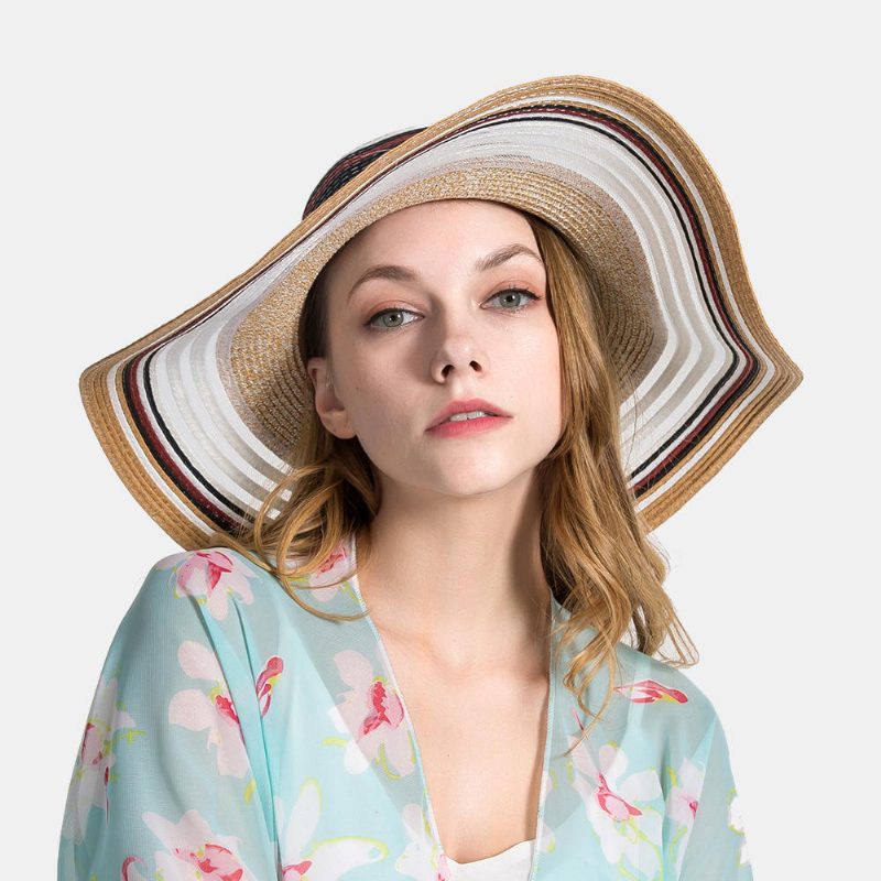 Dame Gradient Hollow Large Edge Cap Travel Shade Stråhatt