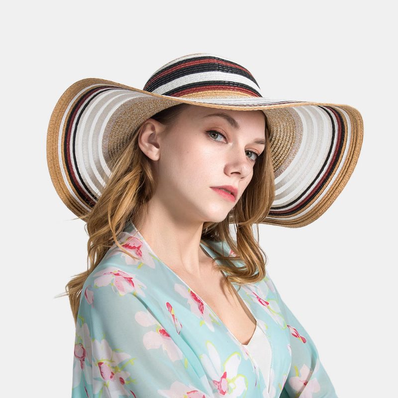 Dame Gradient Hollow Large Edge Cap Travel Shade Stråhatt