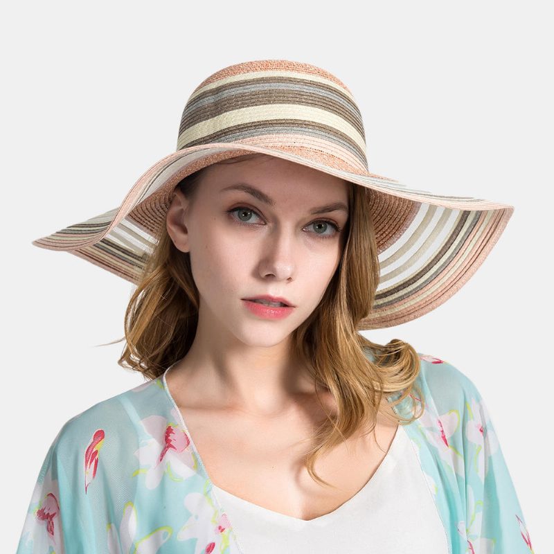 Dame Gradient Hollow Large Edge Cap Travel Shade Stråhatt