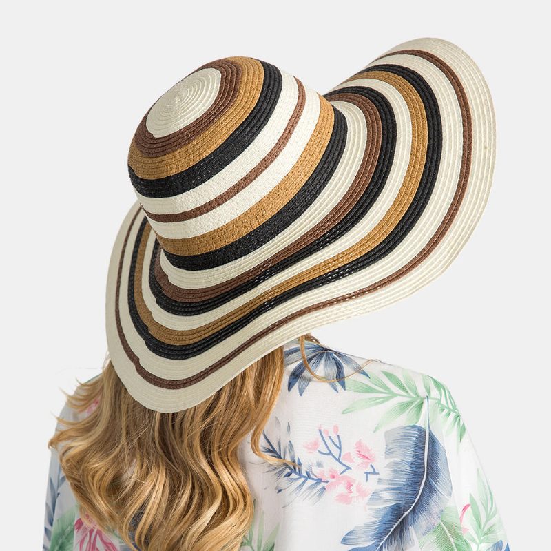 Dame Gradient Hollow Large Edge Cap Travel Shade Stråhatt